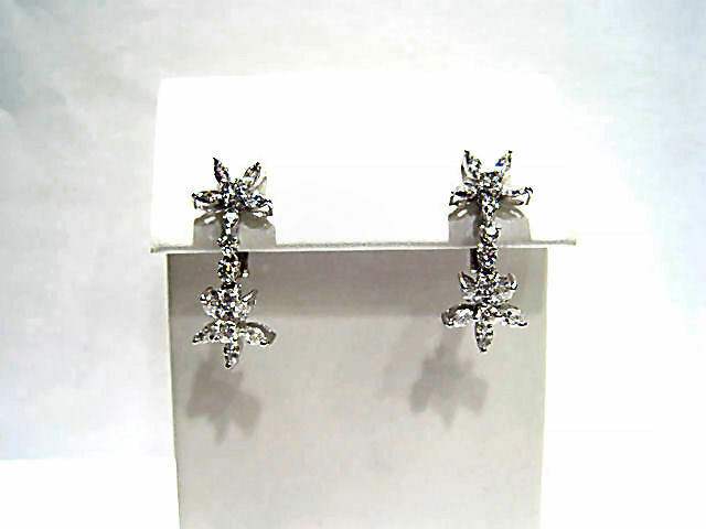 20 MARQUISE SHAPE DIAMOND 10 ROUND BR SHAPE DIAMOND FLUERETTE EARRING