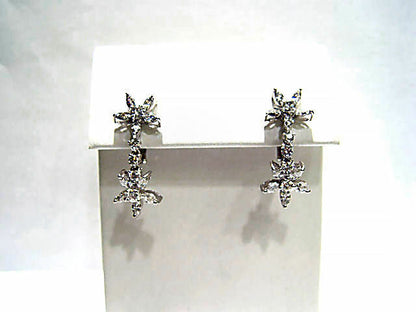 20 MARQUISE SHAPE DIAMOND 10 ROUND BR SHAPE DIAMOND FLUERETTE EARRING