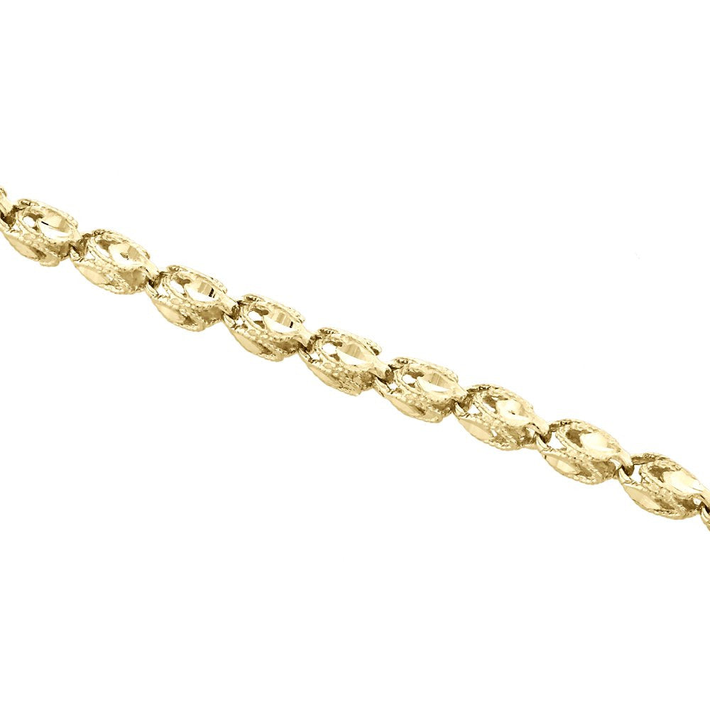 10K Yellow Gold 3D Turkish Rope Fancy Link 3.70Mm Chain Statement Necklace 26"