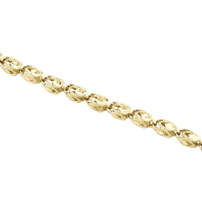 10K Yellow Gold 3D Turkish Rope Fancy Link 3.70Mm Chain Statement Necklace 26"