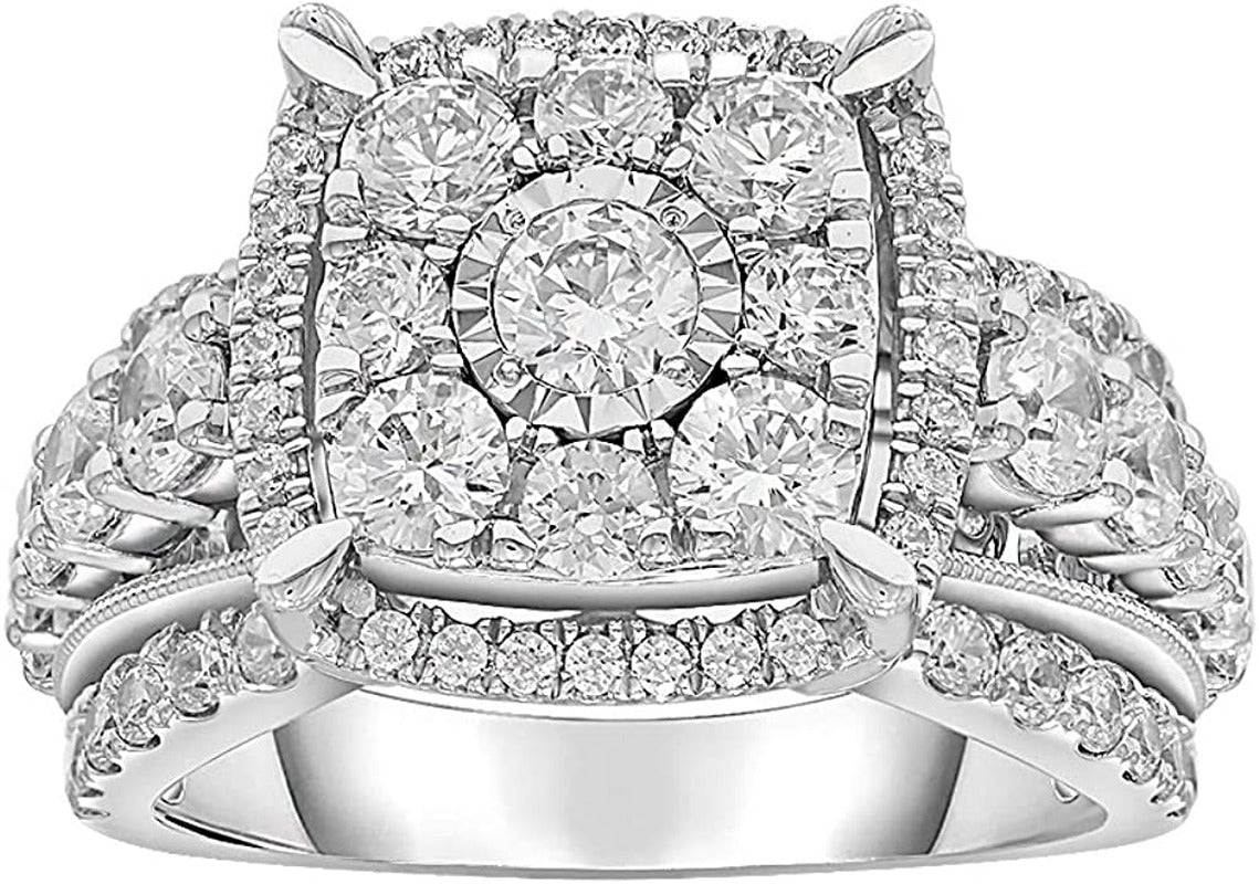 3.00 Ct. Diamond Ring for Women in 10Kt White Gold with round Diamond