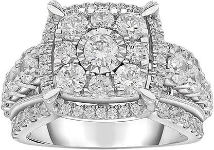 3.00 Ct. Diamond Ring for Women in 10Kt White Gold with round Diamond