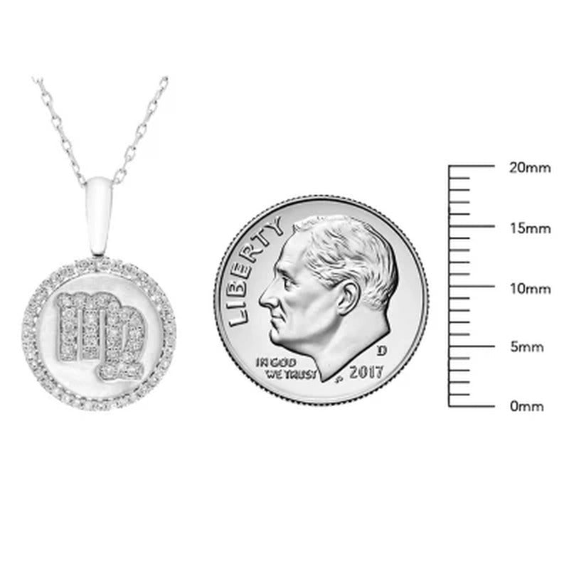 0.17 CT. T.W. Diamond Zodiac Symbol Pendant in Sterling Silver