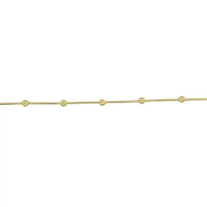 14K Gold Bead Stationed Bracelet