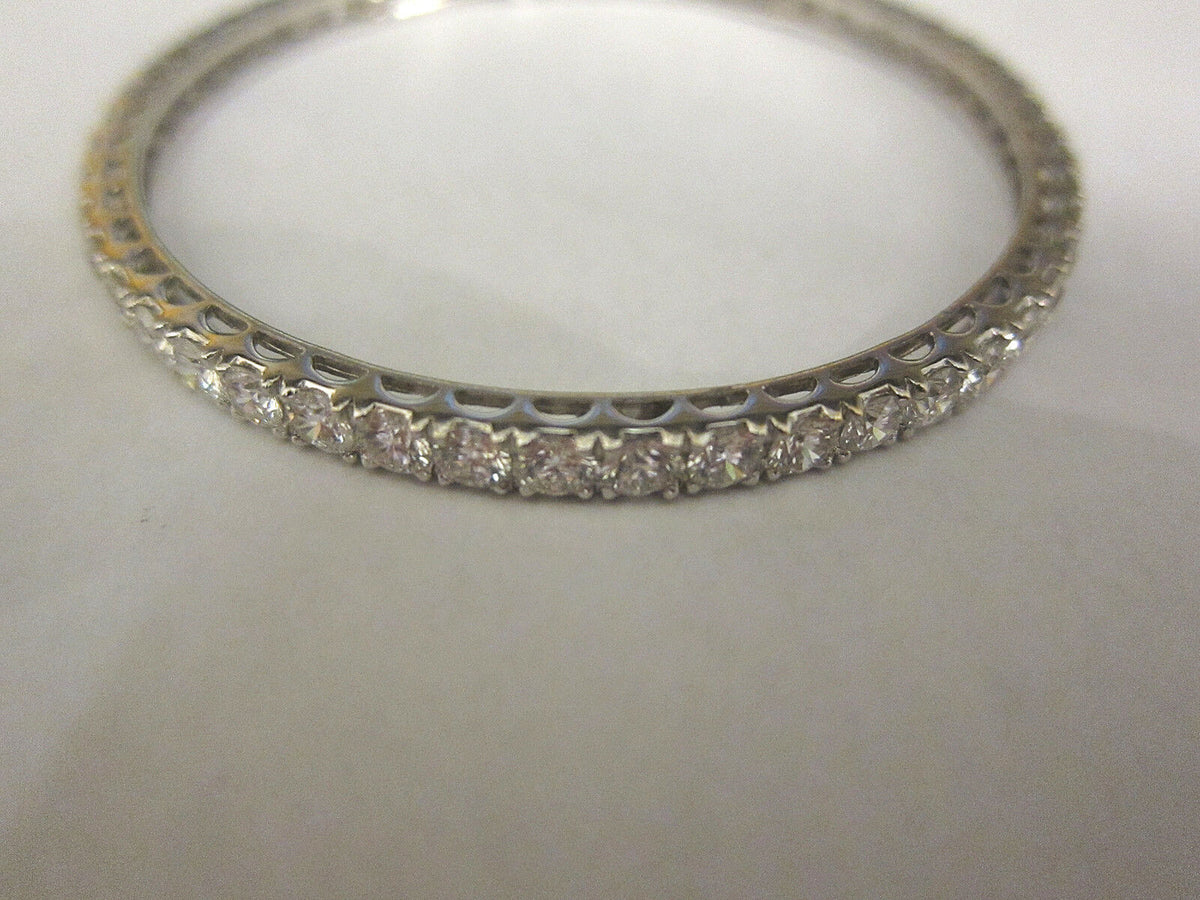 DIAMOND ETERNITY ALL AROUND SET BANGLE 4.00MM WIDTH X 3.50MM HEIGHT SLIP ON
