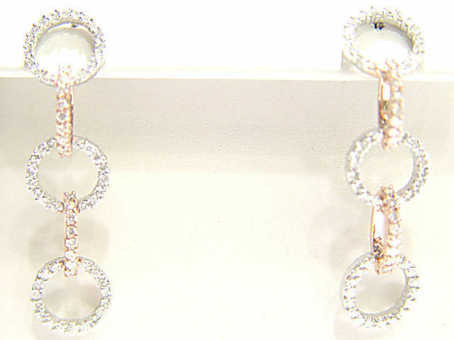 DIAMOND ROUND BR SHAPE DANGLE EARRING