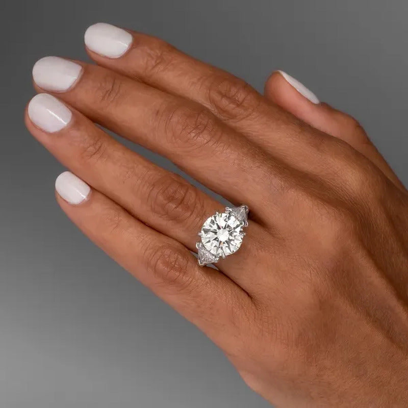 Women'S Ring 925 Sterling Silver Natural 2.0Ct Diamond Moissanite round Cut Wedd