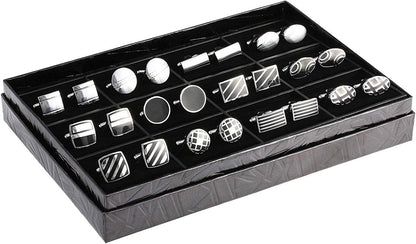 12 Pairs Cufflinks Set Gifts for Men Vintage Wedding Tuxedo Shirt Cuff Links Sil