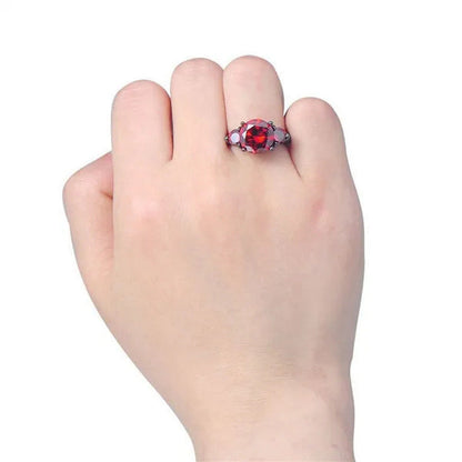 Fashion Jewelry Red Ruby Garnet CZ Wedding Ring for Women Size 5/6/7/8/9/10