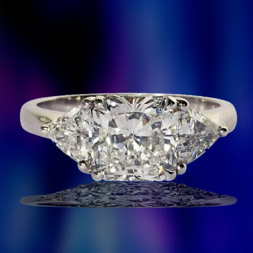 Radiant Cut Engagement Ring GIA Certified  2.25 carat GIA certified E color VS1