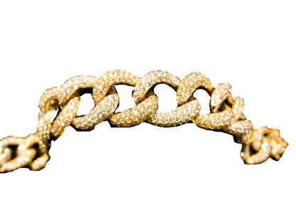 DIAMOND S STYLE LOOSE LINK STYLE ROSE WHITE GOLD DIAMOND BRACELET CUFF DANGLE