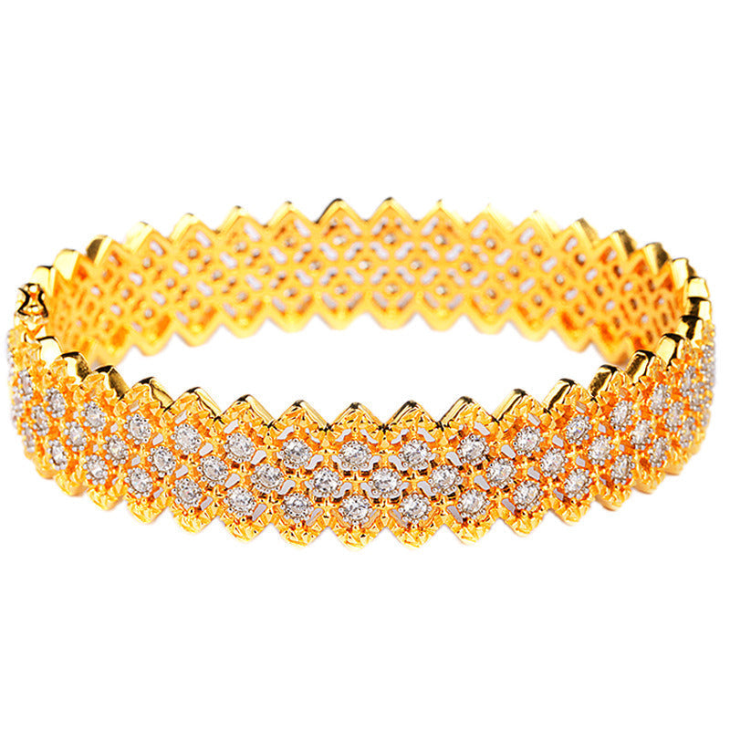 Craft Vintage Bracelet S925 Silver Gold-Plated Zirconium Diamonds