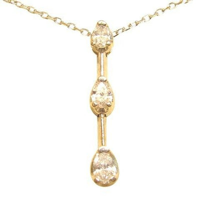 DIAMOND PEAR SHAPE THREE STONE PENDANT INCLUDED CHAIN