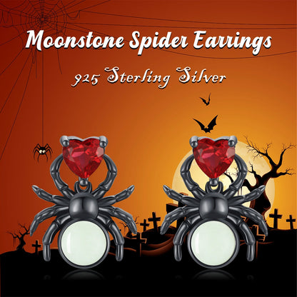 Spider Earrings 925 Sterling Silver Luminous Spider Stud Earrings for Women Glow