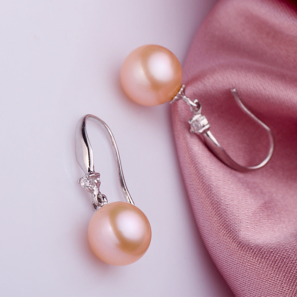 S925 Silver and Blue Jewelry Freshwater Pearl Stud Earrings, the Strong Light Ls