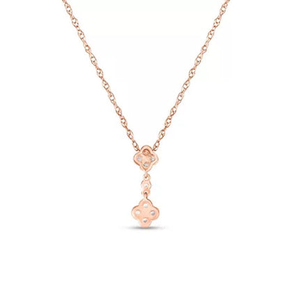 0.18 CT. T.W. Double Composite Flower Diamond Pendant in 14K Gold