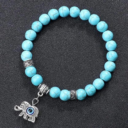 Turkey Evil Eye Beaded Bracelets Butterfly Buddhist Palm Hand Owl Turtle Alloy P