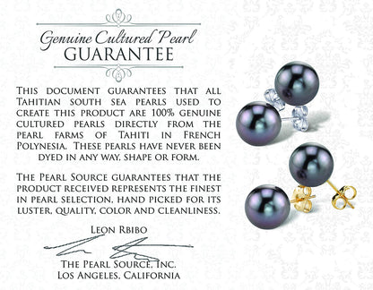 Genuine Baroque Black Tahitian South Sea Cultured Pearl Rosalind Earrings for Wo