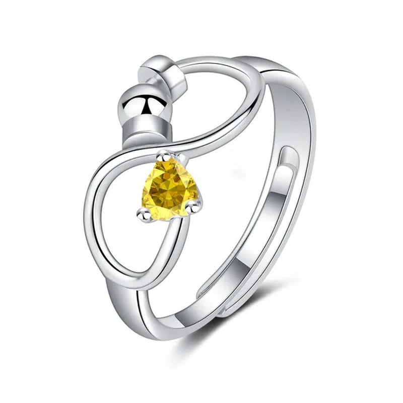 Fashion Accessories Women Jewelry Adjustable Ring Heart Ring Crystal Ring Births