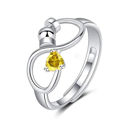 Fashion Accessories Women Jewelry Adjustable Ring Heart Ring Crystal Ring Births