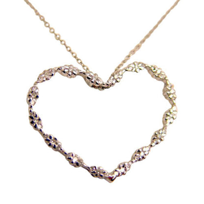 DIAMOND HEART PENDANT .45 CT 18 K WHITE GOLD 16 INCHES DIAMOND PENDANT HEART