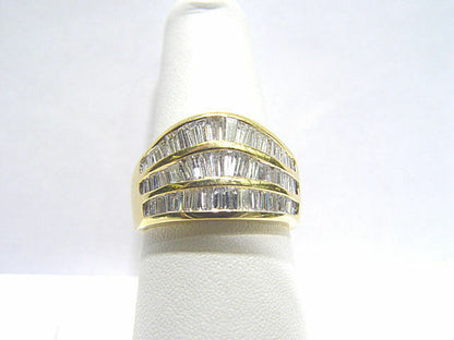 DIAMOND BAGUETTE SHAPE 3 ROW CHANNEL SET DIAMOND BAND
