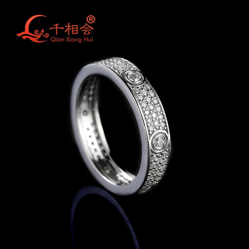 925 Silver Rings Hot Sale Classic Love Three Rows of Luxury Eternity Ring