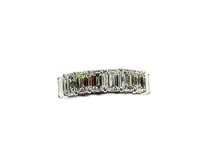 DIAMOND 19 EMERALD SHAPE ETERNITY SET BAND COMMON PRONG DIAMOND ETERNITY BAND