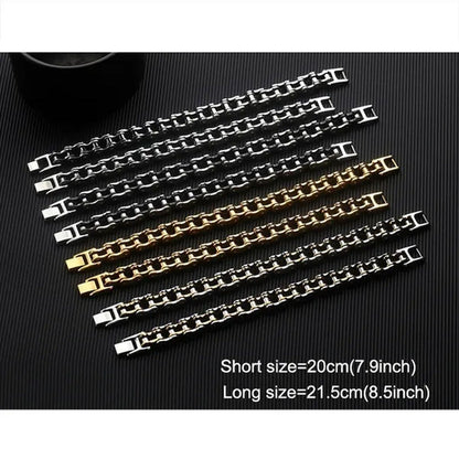 Stainless Steel Biker Mens Bracelet Link Chain Motorcycle Bike Bicycle Chain Bra