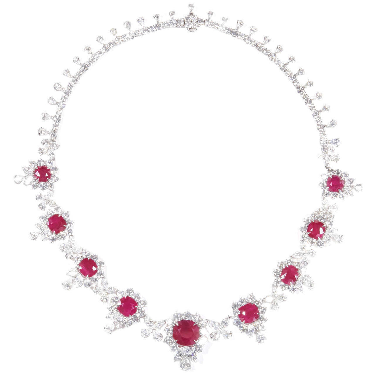 GRS CERTIFIED RUBY NECKLACE 9 CERTIFIED NATURAL 10.37CT CENTER RUBY CUSHION CUT
