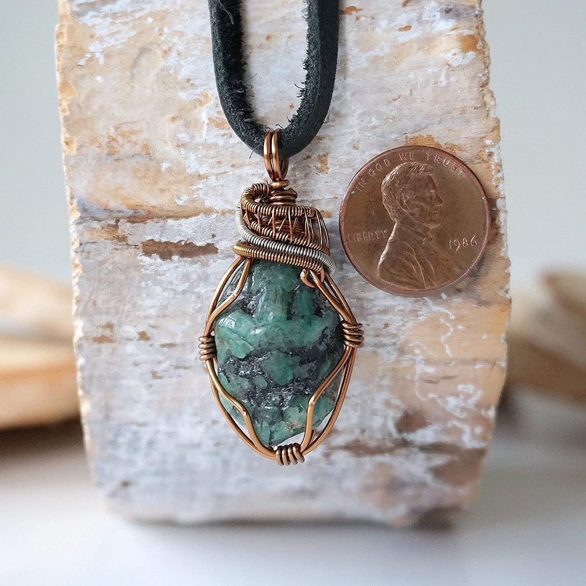 Men’S Green Emerald Necklace - Natural Emerald Necklace - May Birthstone - 24 In
