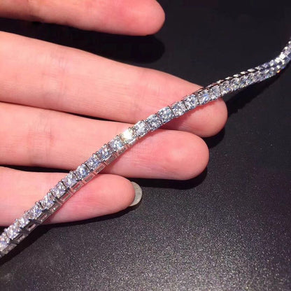 AEAW Platinum Plated Silver 12.4CTW 18CM Length 4Mm F near Colorless