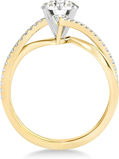 Diamond Bypass Semi-Mount Ring/Wedding Band in Platinum (0.14Ct)
