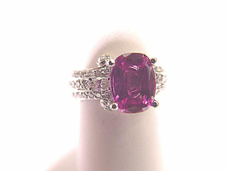 3.17 CTTW PINK SAPPHIRE OVAL CUT TOP ONLY ROUND BRILLIANT AND MARQUISE DIAMOND