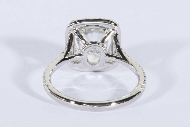 2 Carat GIA Cushion Cut Engagement Ring Set in a Delicate Handmade Setting