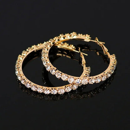 Fashion 925 Sterling Silver round Hoop Earrings for Women Romantic Bride Jewelry