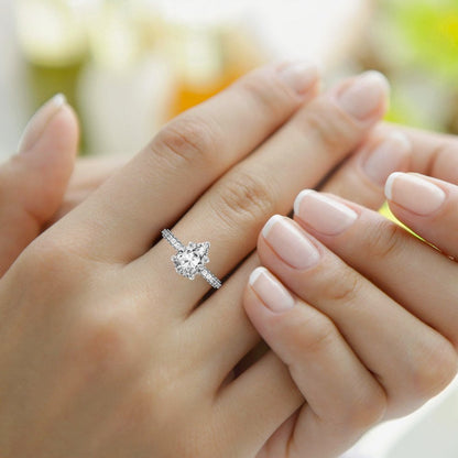 1 Carat IGI Certified Pear Shape Lab Grown Diamond Engagement Ring | 14K White G