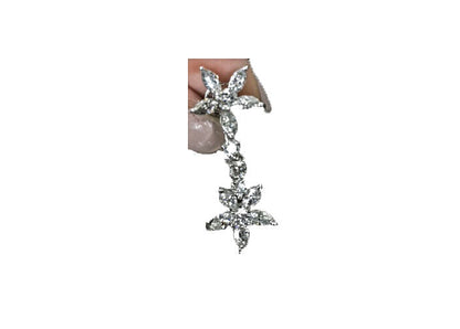 20 MARQUISE SHAPE DIAMOND 10 ROUND BR SHAPE DIAMOND FLUERETTE EARRING