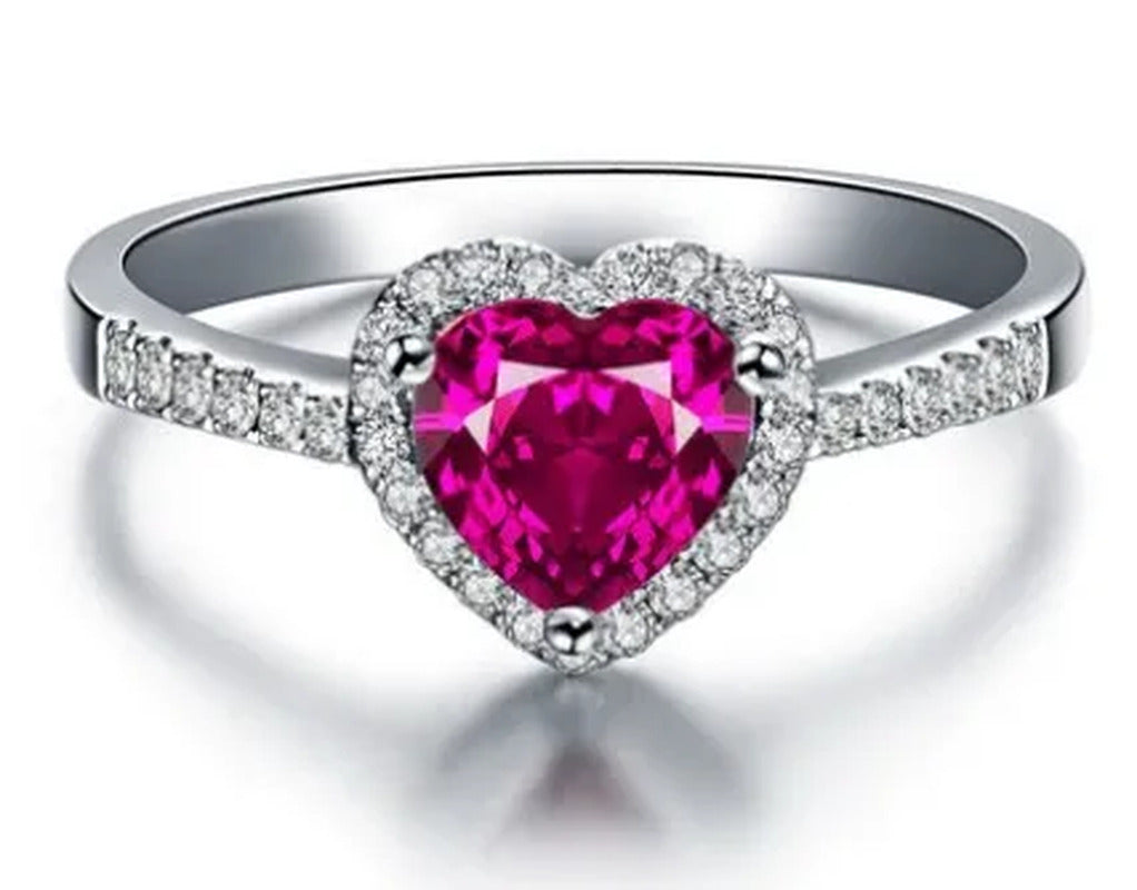 925 Silver Natural Gemstones Ruby Birthstone Bride Wedding Engagement Strange Lo