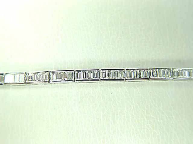 DIAMOND BAGUETTE SHAPE CHANNEL SET 1 ROW DIAMOND BRACELET TENNIS BRACELET