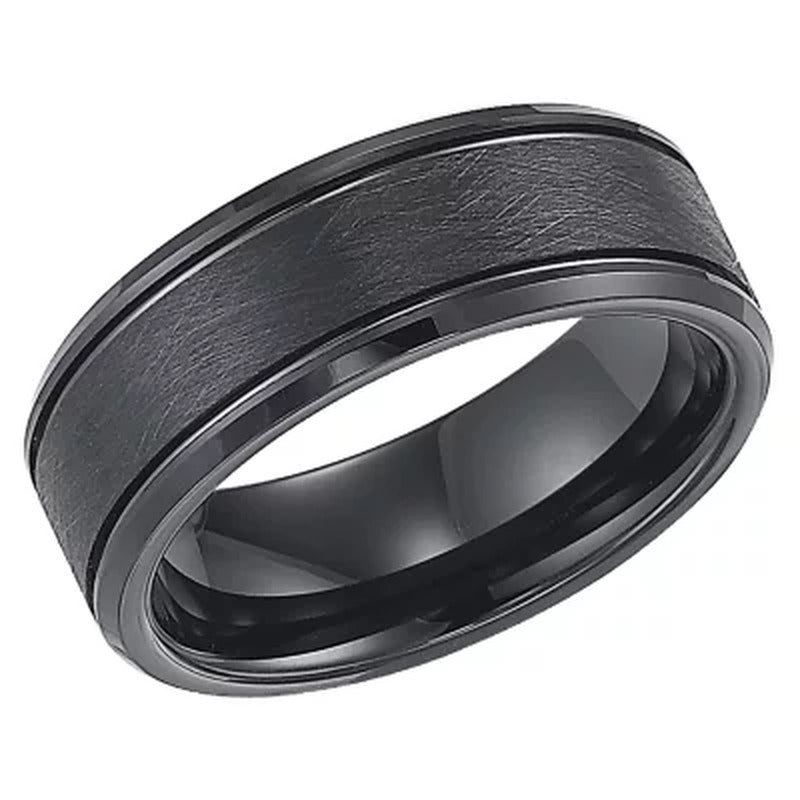 8Mm Tungsten Carbide Comfort Fit Band with Brushed Finish