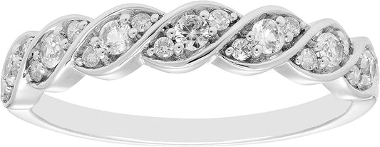 .925 Sterling Silver Natural or Lab-Grown Birthstone Stacking Ring - Choice of G