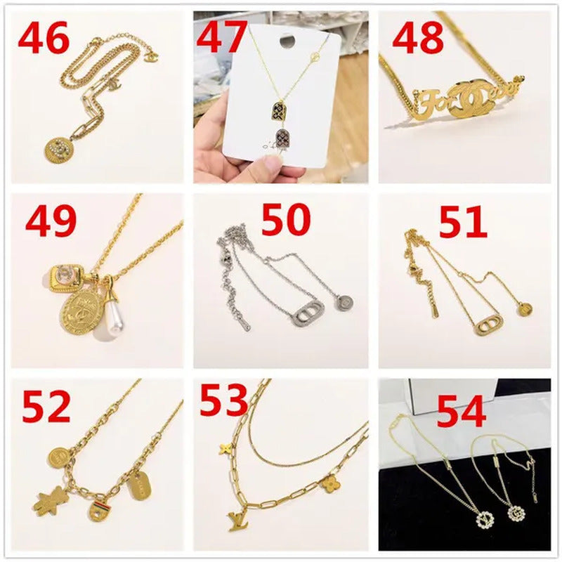 Women'S Fashion Collarbone Necklace Designer Stainless Steel Necklace Gift for G