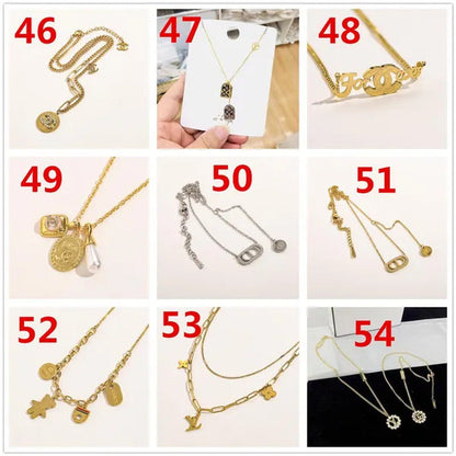 Women'S Fashion Collarbone Necklace Designer Stainless Steel Necklace Gift for G