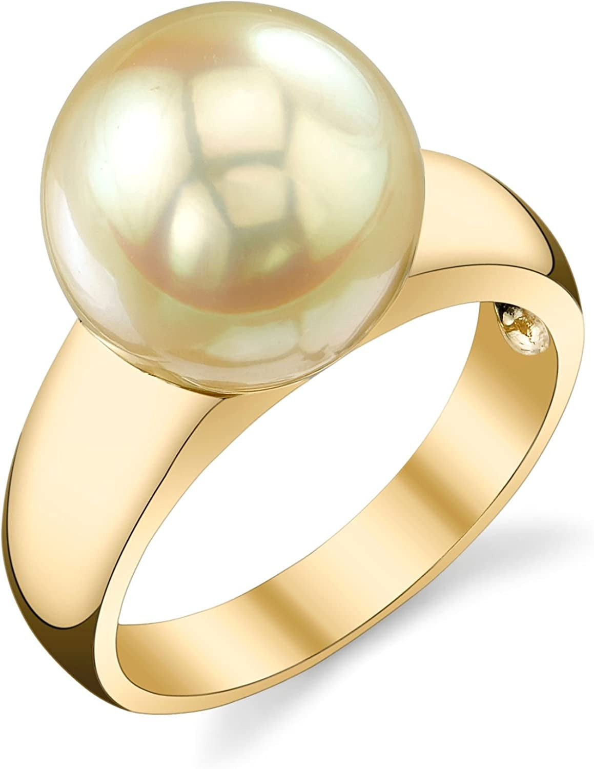 Golden South Sea Cultured Pearl Ring for Women 14K Gold Abigail Pearl Ring -