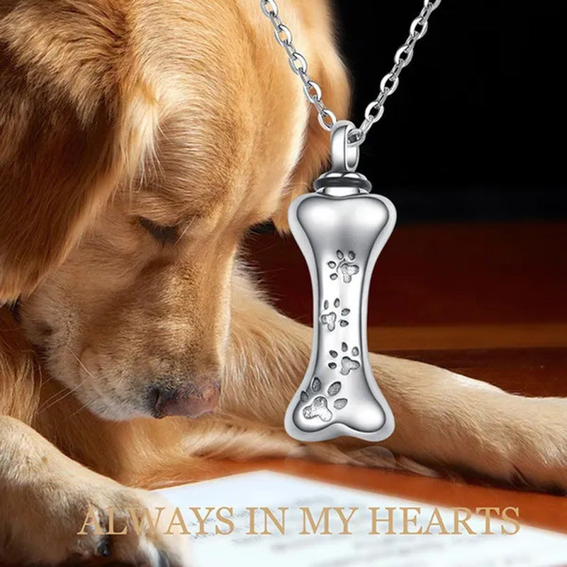 Footprint Jewelry Urn Necklace for Ashes Love Heart Pendant Bone Paw