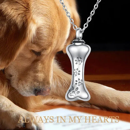 Footprint Jewelry Urn Necklace for Ashes Love Heart Pendant Bone Paw