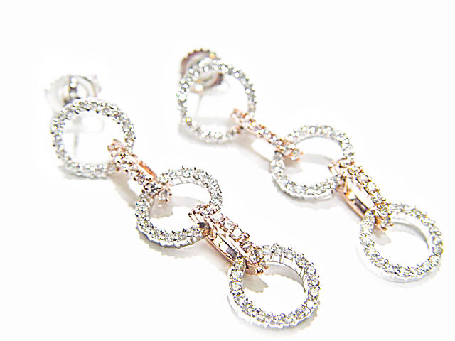 DIAMOND ROUND BR SHAPE DANGLE EARRING