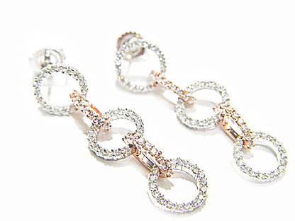 DIAMOND ROUND BR SHAPE DANGLE EARRING