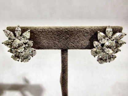 DIAMOND TWELVE PEAR SHAPE EIGHT MARQUISE SHAPE DIAMOND HUGGIE DIAMOND EARRING